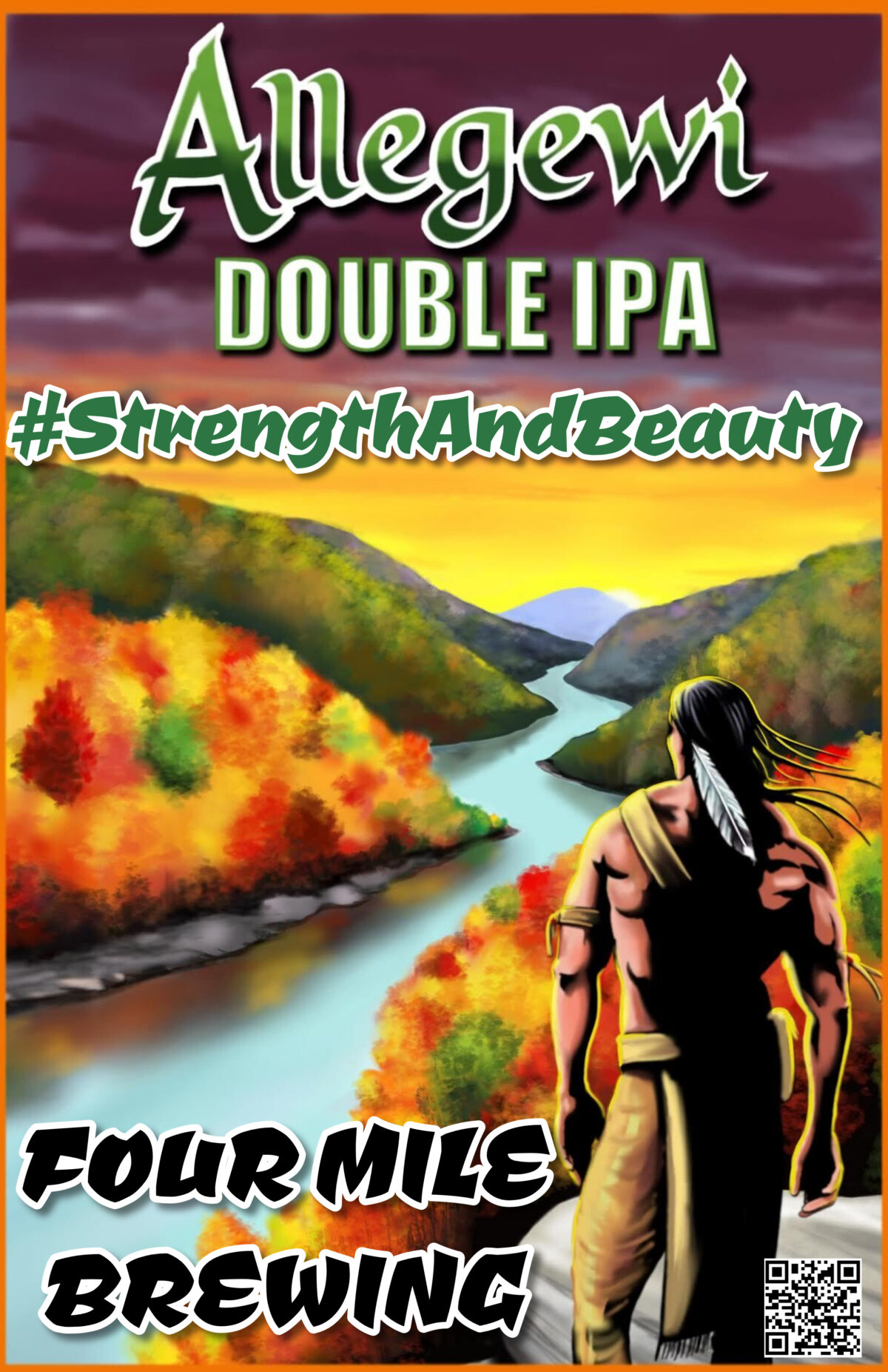 Legends roam the mountains and banks of the Allegheny. The Allegewi stood tall, strong, and proud. This Double IPA embodies this strength with subtlety. Notes of pine and grapefruit balanced with malty sweetness roam powerfully on one's palate. ALLEGEWI LIVES... #StrengthAndBeauty